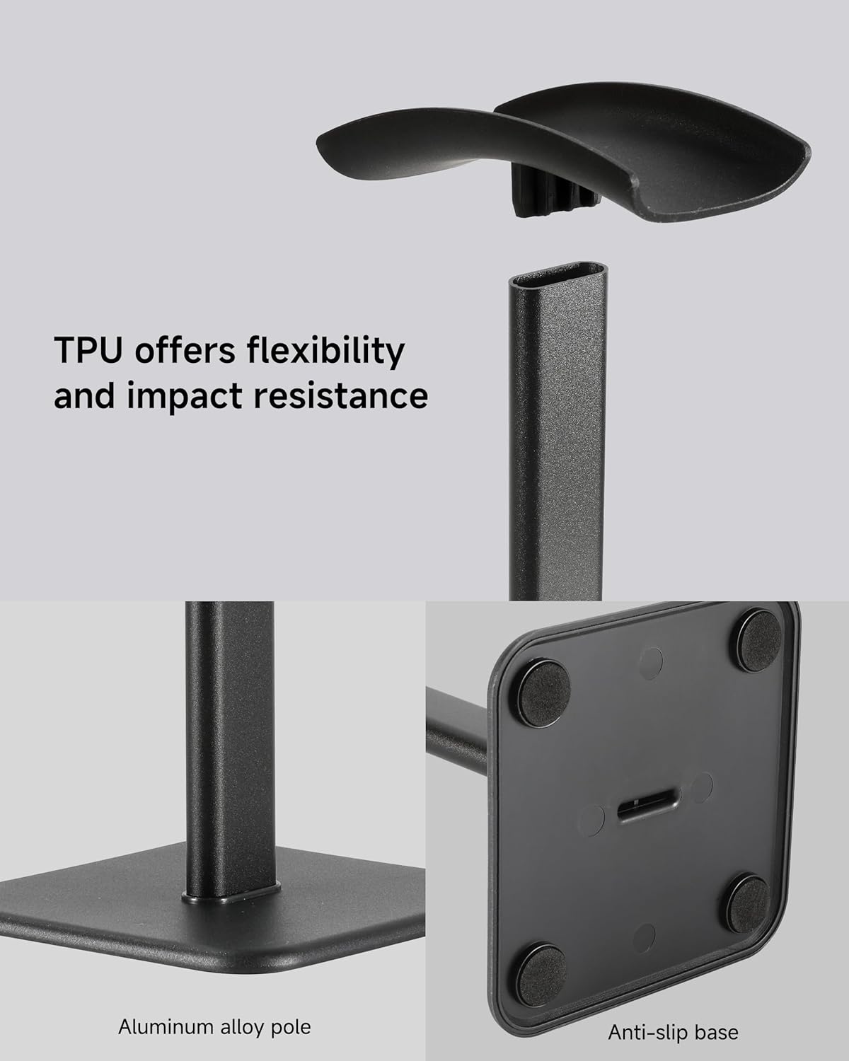 Sleek Modern Headphone Stand for Desk - Easy Assembly & Disassembly - Exquisite Craftsmanship Headset Holder for All Type PC Wireless Gaming Headset (White)