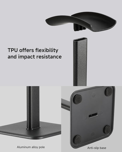 Sleek Modern Headphone Stand for Desk - Easy Assembly & Disassembly - Exquisite Craftsmanship Headset Holder for All Type PC Wireless Gaming Headset (White)