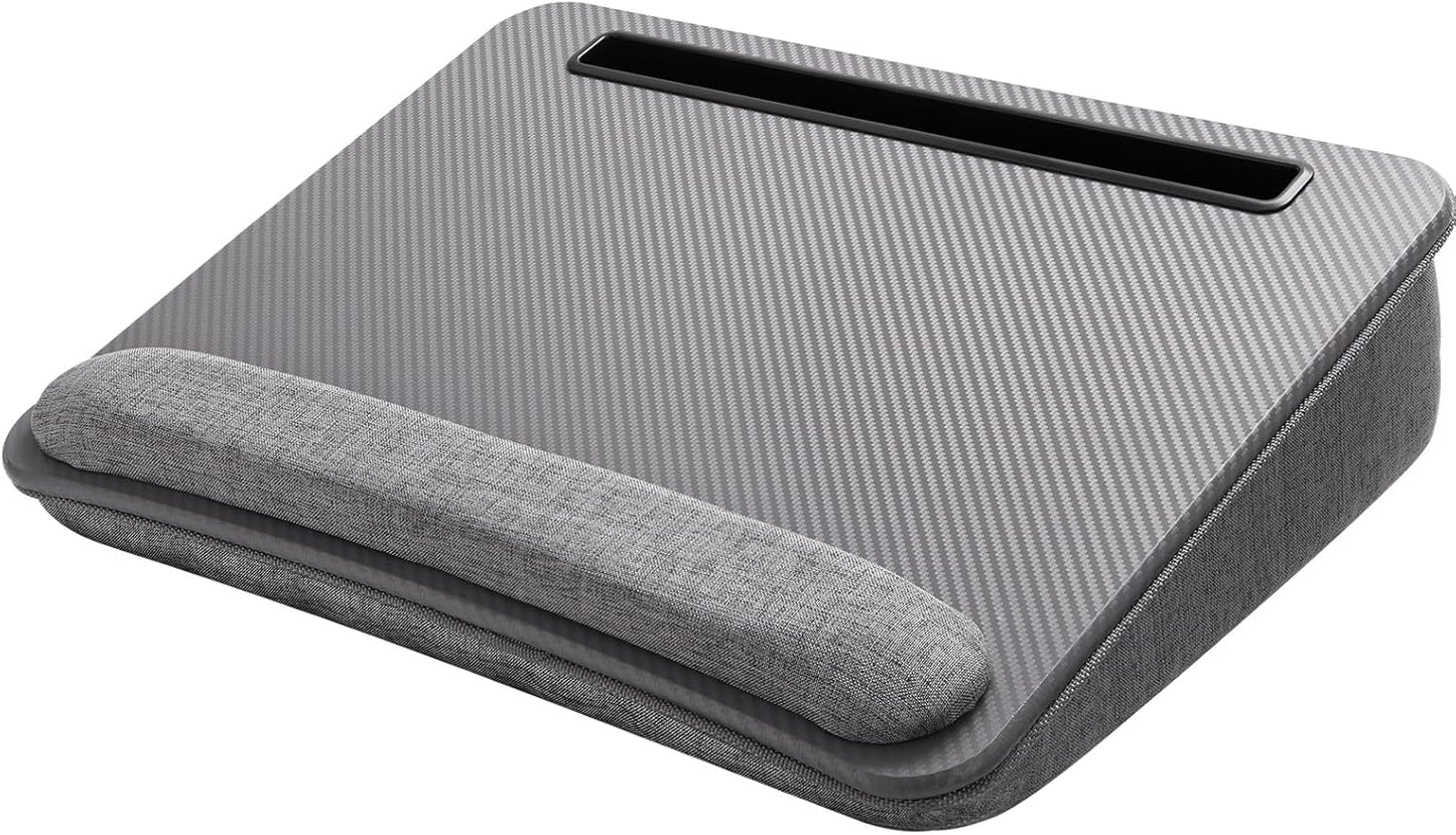 HUANUO Laptop Lap Desk - Portable Lap Desk with Pillow Cushion, Fits up to 15.6 inch Laptop, with Anti-Slip Strip & Storage Function for Home Office Students Use as Computer Laptop Stand, Book Tablet