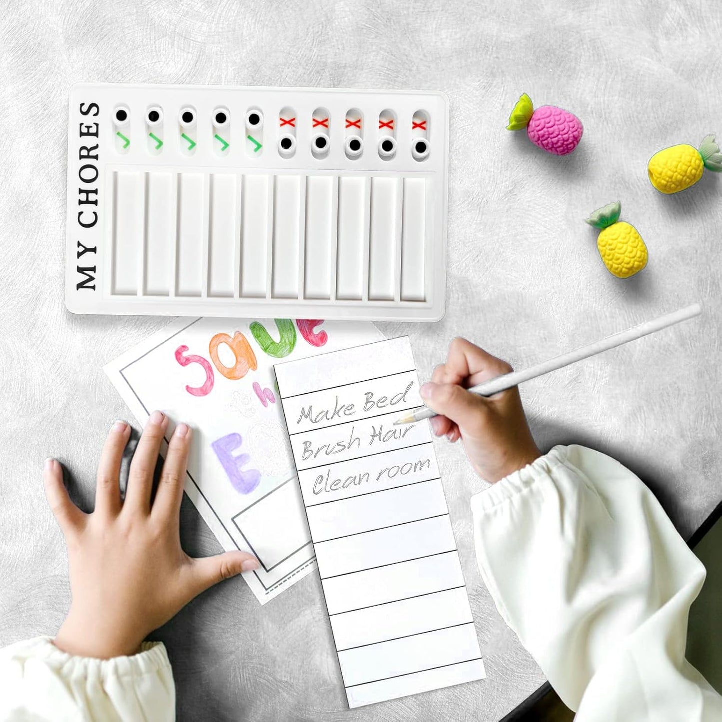 My Chores Checklist Task Planner - Daily Schedule Board for Kids & Adults - Multiple User Chore Chart - To Do List & Habit Tracker