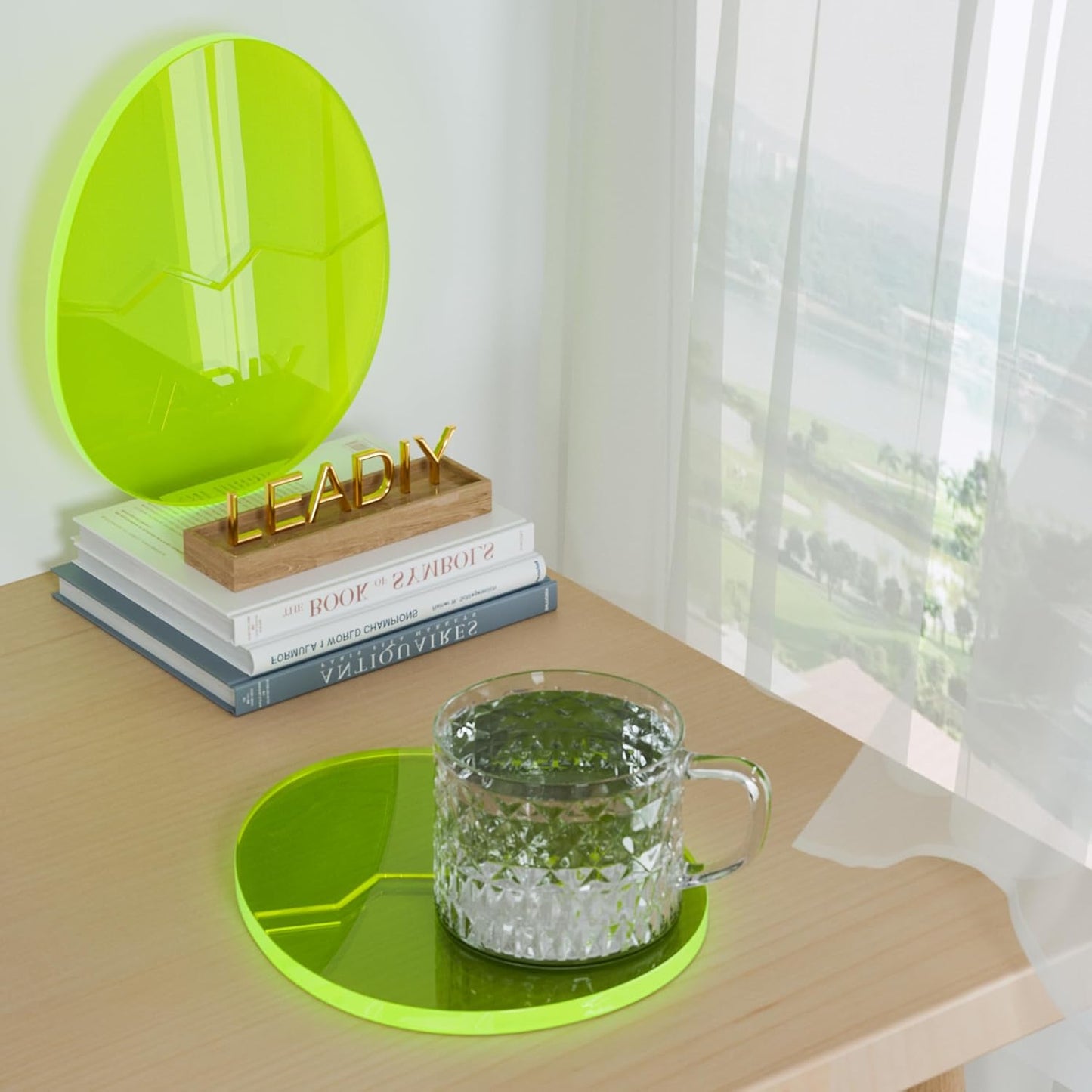 Acrylic Coaster Decorative Plates, Irregular Bar Drink Coaster, Clear Cloud Shape Coffee Cup Coaster, Perfect for Tabletop Protection and Accessories Display.(Gold)