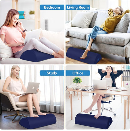 StepLively Foot Rest Ergonomic Pillow for Under Desk at Work, Anti-Fatigue Footrest Support Pillow for Fatigue & Pain Relief, Comfortable for Office Chair, Car Seat & Gaming Chair - Black
