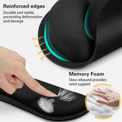 Ergonomic Keyboard Wrist Rest, Mouse Pad with Wrist Rest Anime, Cat Gaming Mousepad with Wrist Support, Memory Foam Wrist Rest Set for Computer Keyboard, Funny Cute Office Desk Accessories