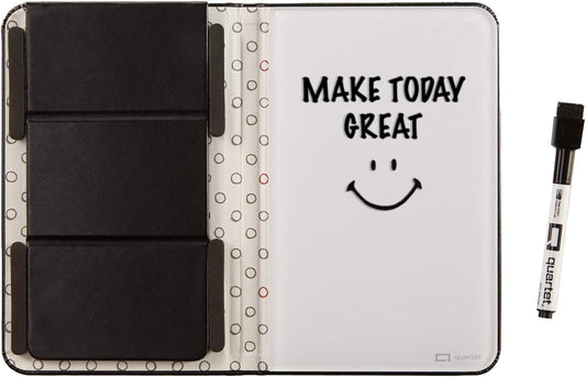 Quartet Glass Desktop Notepad, 9" x 6", Whiteboard, Dry Erase Surface, Dot/White, 2 Pack (GDP96D)