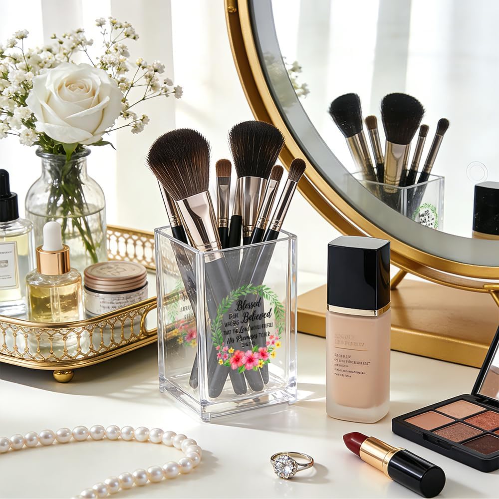 The Makeup Artist Acrylic Cosmetic Pencil Pen Holder, Funny Vanity Accessories for Girls, Makeup Brushes Holder for Beauty Specialist Esthetician, Make Up Artist MUA Appreciation Gifts