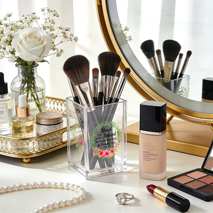 The Makeup Artist Acrylic Cosmetic Pencil Pen Holder, Funny Vanity Accessories for Girls, Makeup Brushes Holder for Beauty Specialist Esthetician, Make Up Artist MUA Appreciation Gifts