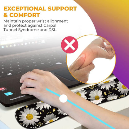 Mouse Pad with Wrist Support, Ergonomic Gel Mouse Pad Beautiful Flowers,Pink Hyacinths on Wood Panel，Non-Slip Durable, Memory Foam Keyboard Wrist Rest, Suitable for Office Typing Games