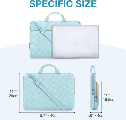 BAGSMART 15.6 Inch Laptop Case Sleeve Compatible with MacBook Pro 16 Inch,15.6 Inch HP,Dell,Acer Aspire,Asus Notebook, Lightweight Laptop Bag for Women with Shoulder Strap,Pocket,Handle, Pink