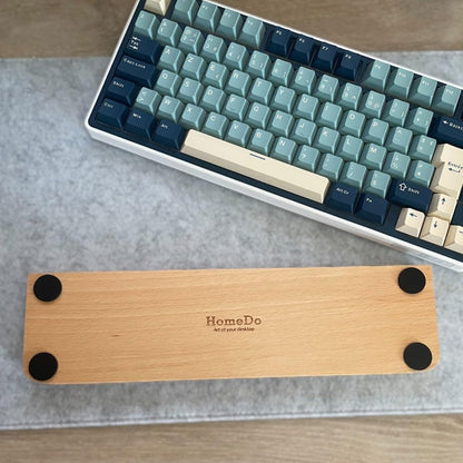 HomeDo Wooden Wrist Rest for Mechanical Keyboards, Support pad for Palm, Ergonomic Rest for Typing and Gaming,Palm Rest,Hand Rest (Beech,17.32”x3.15”(104 Key 100%))