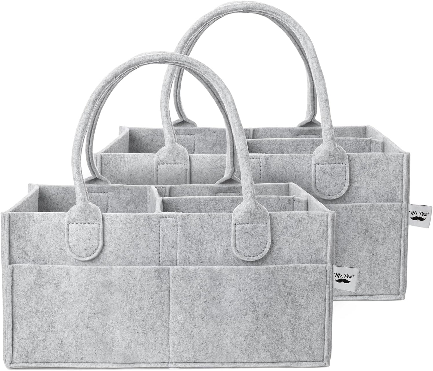 Mr. Pen- Baby Diaper Caddy Organizer, Gray, Medium, Nursery Storage Bin and Car Organizer for Diapers and Baby Wipes