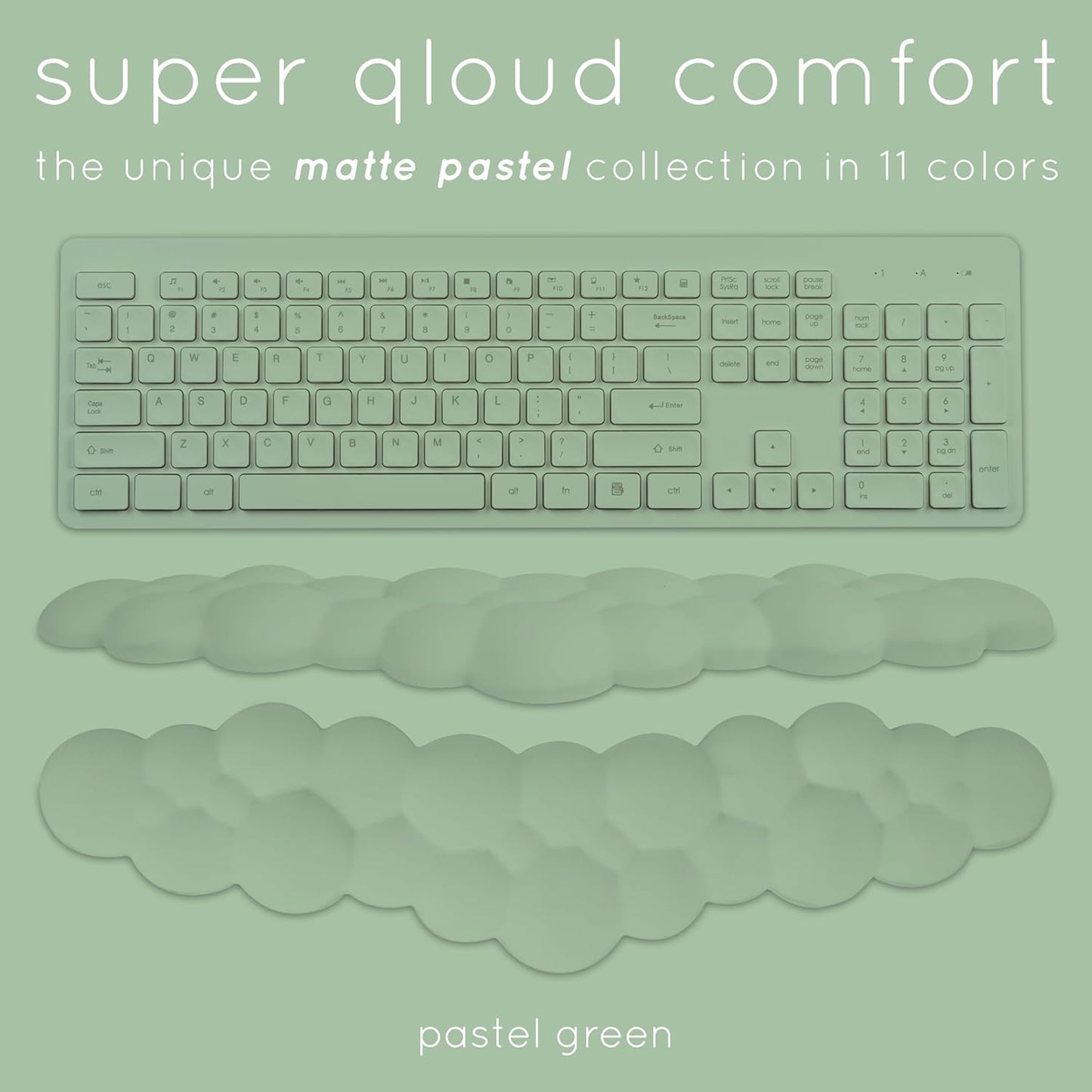Purple Cloud Keyboard Wrist Rest – Create-ables Qloud Purple Wrist Rest for Computer Keyboard and Mouse, Ergonomic Memory Foam Wrist Pad with Non-Slip Base, Includes Cloud Mouse Pad