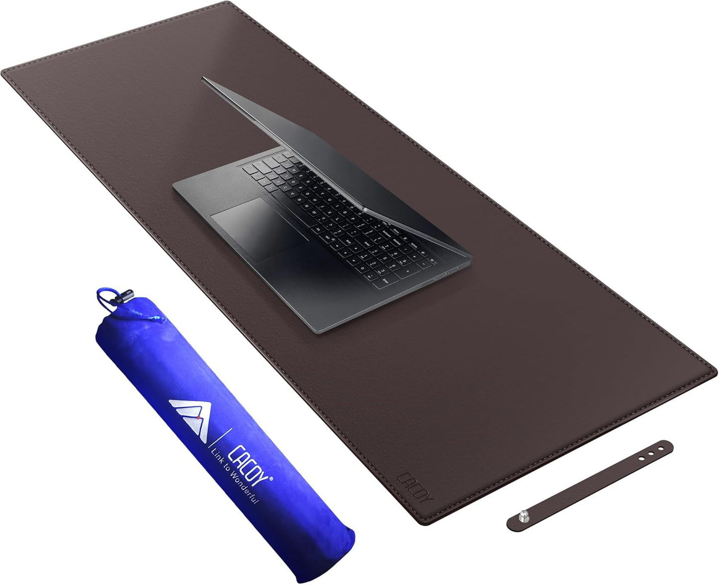 Cacoy 36" x 20" Leather Desk Mat for Home Office, Extra Large PU Leather Desk Pad Blotters, Waterproof Computer Keyboard Mat, Extended Gaming Mouse Pad, Desk Protector for Desktop and PC Laptop, Black