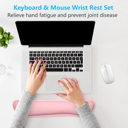 Dapesuom Enlarge Keyboard Wrist Rest, Memory Foam Keyboard Wrist Cushion for Computer Desk Mats Support, Pain Relief Ergonomic Mouse Pad Rests with Non-Slip Base for Gaming, Laptop, Radiant Orchid