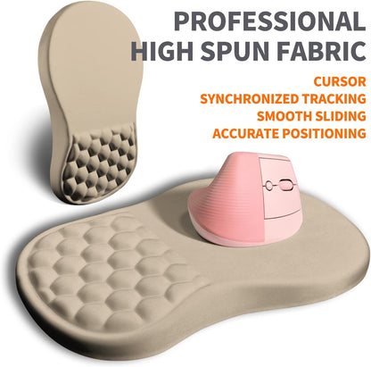 Ergonomic Joint Wrist Support Mouse Pad with Memory Foam Cushion Massage Bump, Carpal Tunnel Pain Relief Mousepad Slope Design for Wrist Rest, 11.8x7.9 in, Black
