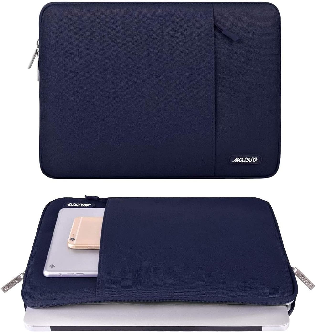 MOSISO Laptop Case 13.3 inch, 13-13.3 inch Laptop Sleeve Compatible with MacBook Air/Pro 13/Pro 14 M5 M4 M3 M2 M1, HP Dell ASUS Lenovo,Polyester Vertical Computer Sleeve Bag with Pocket, Antique Green - Colors B