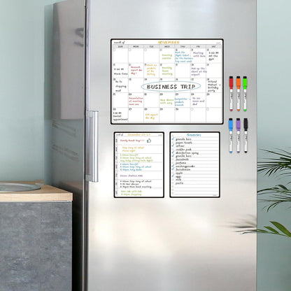 JPRO Magnetic Weekly Calendar and to Do List for Fridge - 8.5" x 6.5" Weekly Meal Planner for Refrigerator and Dry Erase Daily to-Do List -6 Markers Included!