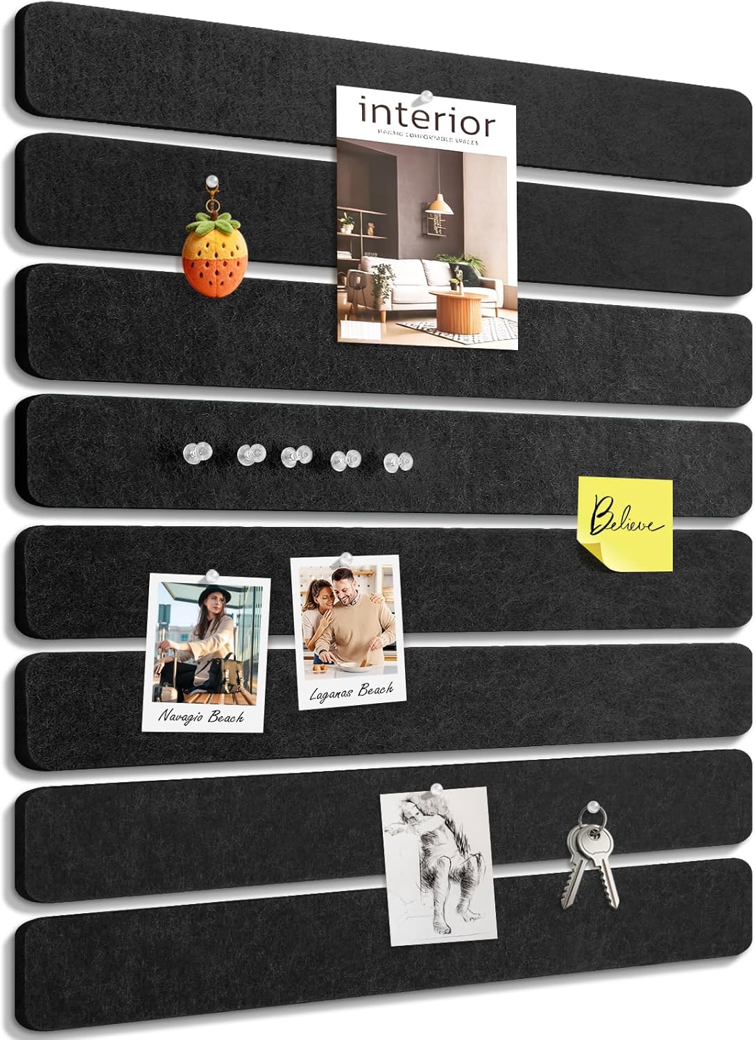 Small Cork Bulletin Board Tiles, Felt Wall Decor and Office Desk Accessories for Vision, Message Center, Picture and Prayer Board, Dorm, Room, Home Office Essentials and Organization(Linen Dusk)