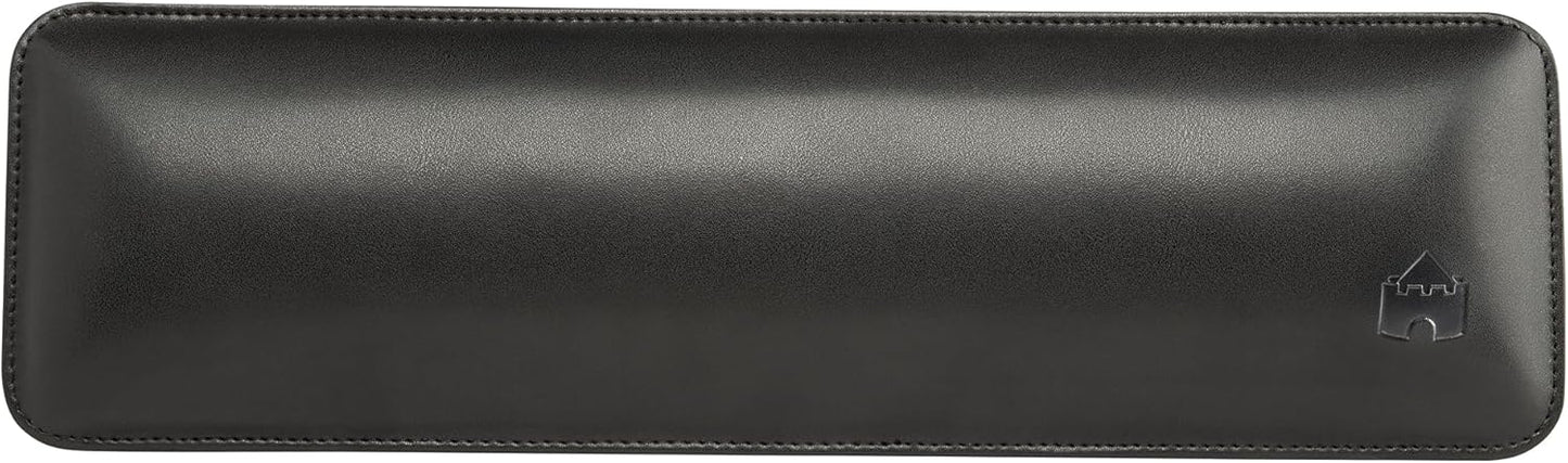 Bailey Compact by Castle - Wrist Rest for Keyboards with Around 61 Keys - Leather Ergonomic Computer Extra Firm Keyboard Wrist Support for Typists, Gaming, Heavy Office Use (Stone, Compact Size)