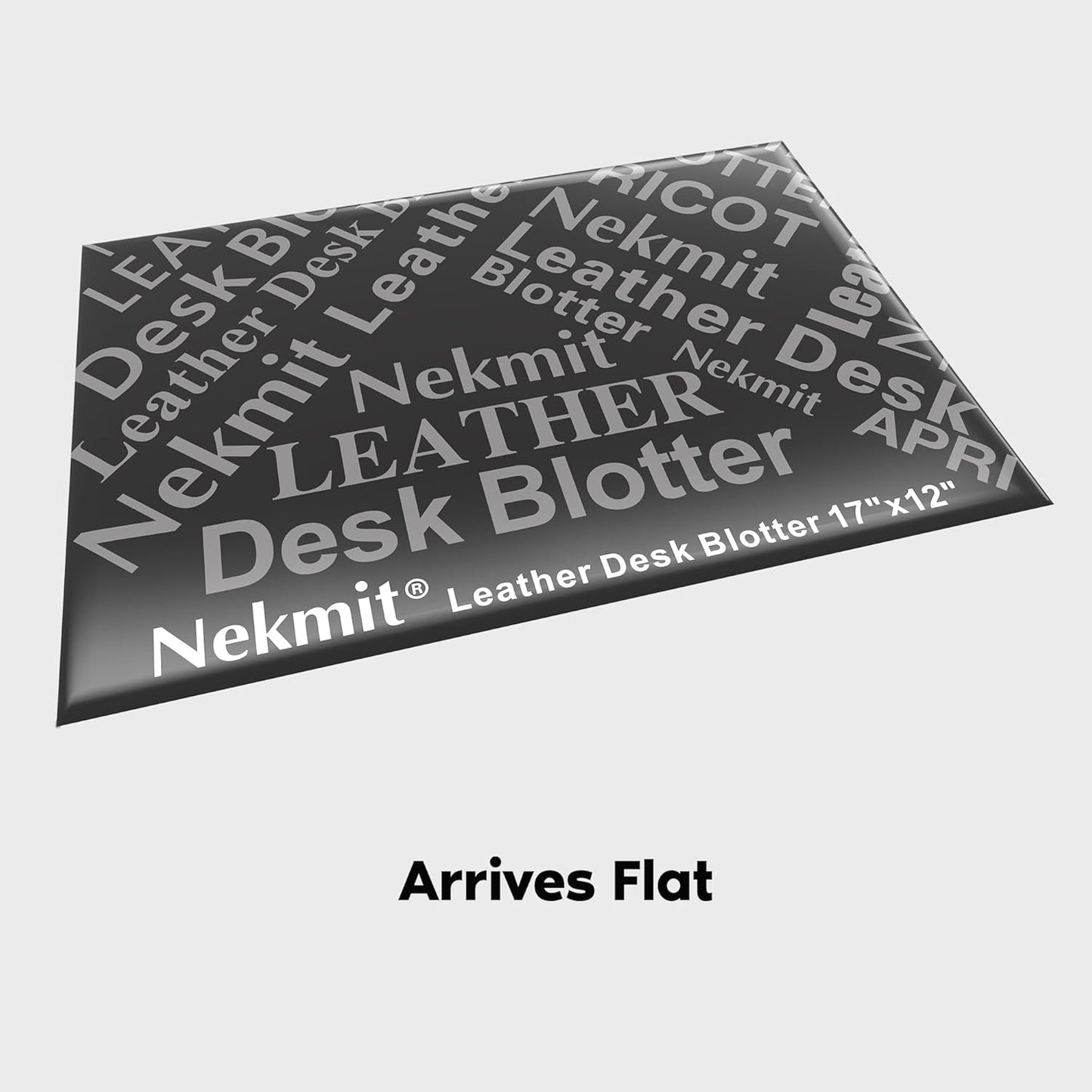 Nekmit Leather Desk Blotter Pad 17 x 12 Inches, Flat, Non-Slip, Waterproof, Black