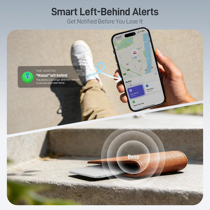Epicka Wallet Tracker Card Compatible with Apple Find My, 8-Year Maintenance-Free Battery, Tracking Card with NFC, MFi Certified, IP67 Bluetooth Item Locator for Luggage, Passport, 1 Pack, Black