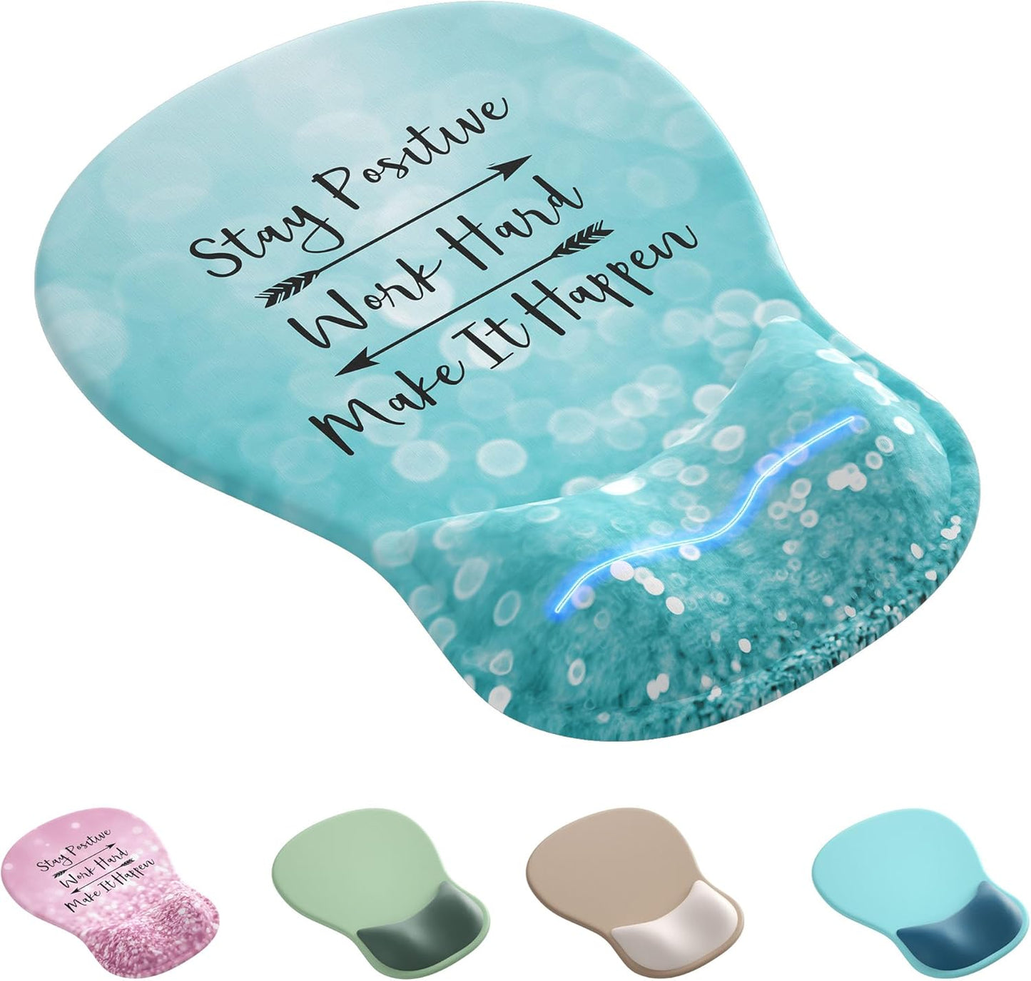 Ergonomic Mouse Pad with Wrist Rest,Cute Gel Mousepad Wrist Support - Small Mini Portable for Travel Mouse Pads for Desk Laptop,Computer,Office & Home Decor (Pink&Light Pink)