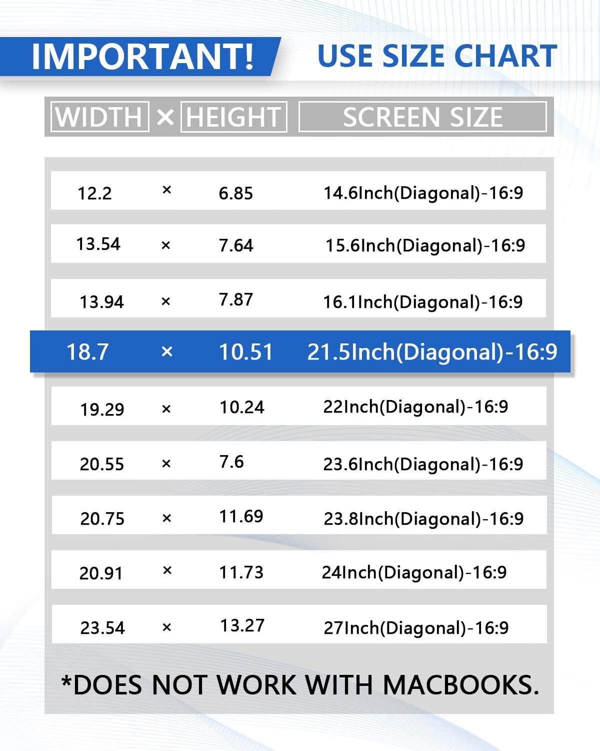 [2 Pack] 24 Inch Computer Privacy Screen for 16:9 Aspect Ratio Widescreen Monitor, Eye Protecting Anti-glare Blue Light Display Screen Privacy Protection, Removable Anti-scratch Coating