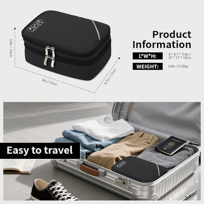 Lanola Travel Cable Organizer Bag, Electronic Accessories Case Portable Double Layer Cable Storage Bag for Cord,phone,Charger, Flash Drive, Phone, SD Card,Personal Items - (Purple)