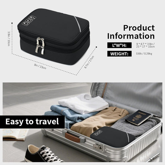 Lanola Travel Cable Organizer Bag, Electronic Accessories Case Portable Double Layer Cable Storage Bag for Cord,phone,Charger, Flash Drive, Phone, SD Card,Personal Items - (Purple)