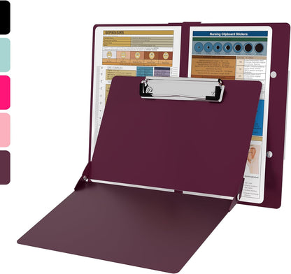 Nursing Clipboard with Nursing and Medical Edition Cheat Sheets Nursing School Essentials - Aluminum Foldable Nurse Clip Boards Essential Accessory for Efficient Patient Care (Mint)