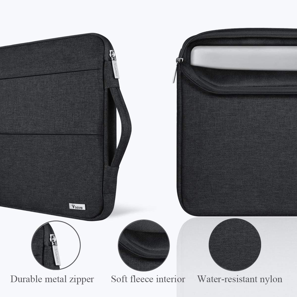 Voova 15.6 16 Inch Laptop Sleeve Case Compatible with MacBook Pro 16 M1/M2/M3/M4 Max 2019-2025, 15.6-16” Hp Lenovo Acer Asus, Waterproof Slim Computer Bag Cover with Handle, Grey