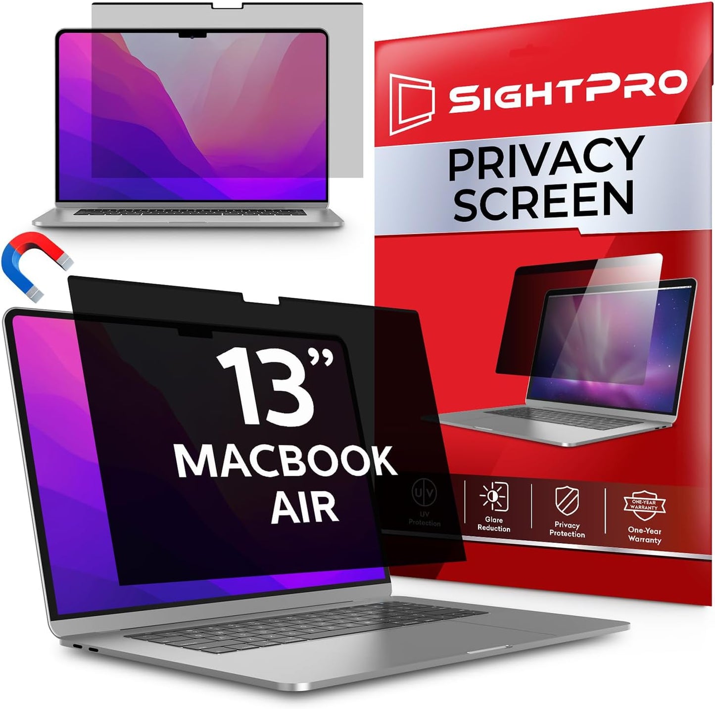 SightPro Magnetic Laptop Privacy Screen 14 Inch 16:9 - Patented Removable Laptop Privacy Filter Shield and Protector