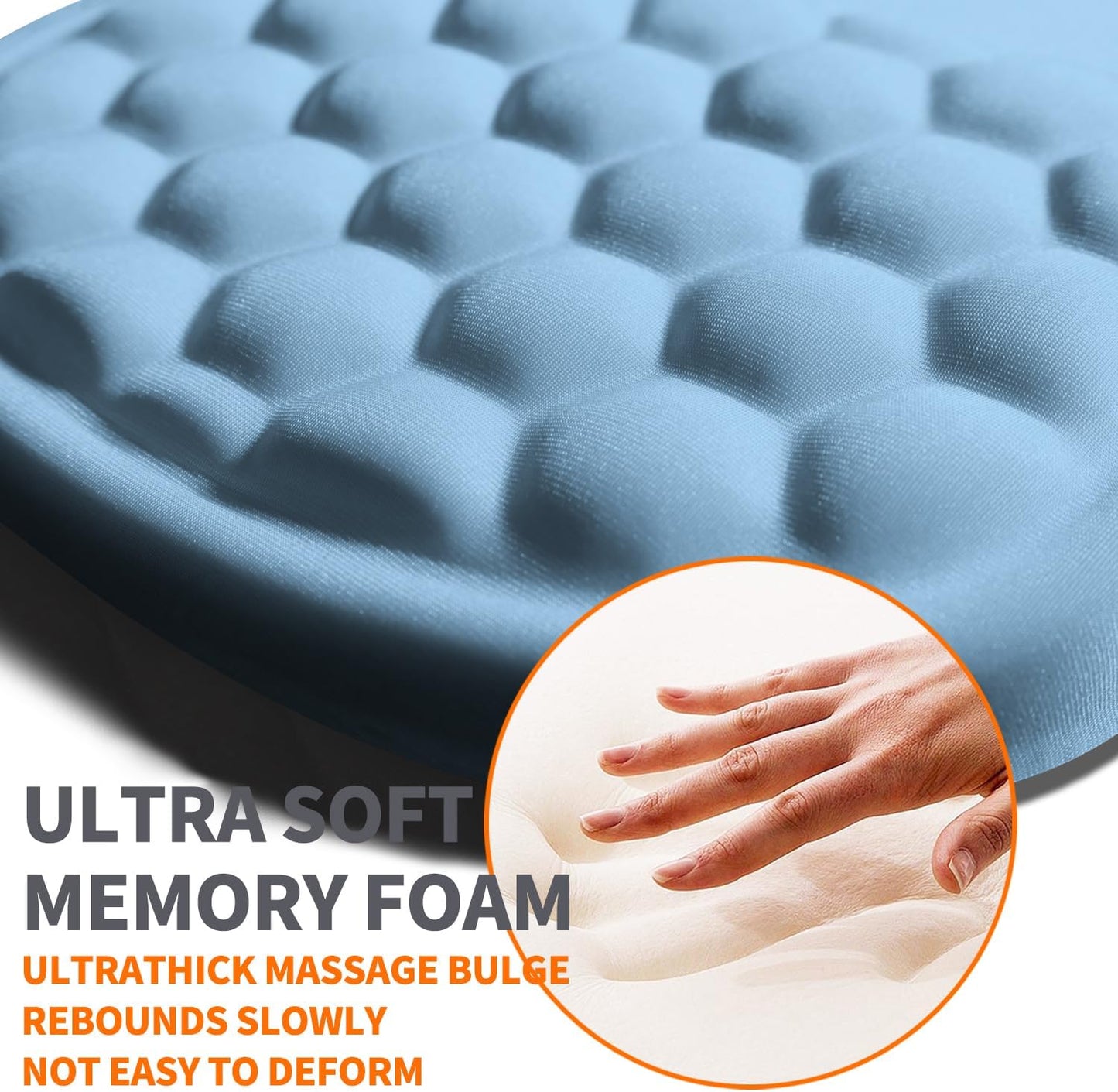 Ergonomic Joint Wrist Support Mouse Pad with Memory Foam Cushion Massage Bump, Carpal Tunnel Pain Relief Mousepad Slope Design for Wrist Rest, 11.8x7.9 in, Black