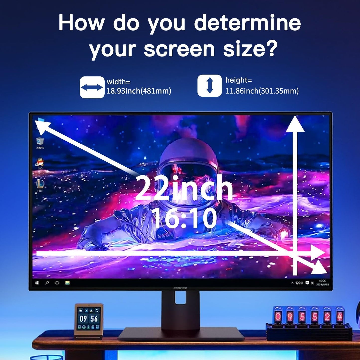 2 Pack Magnetic Hanging Computer Privacy Screen 24 Inch for 16:9 Widescreen Monitor, Removable Privacy Screen Anti Glare Blue Light Computer Screen Privacy Shield, Anti-Scratch 24in Protector Film