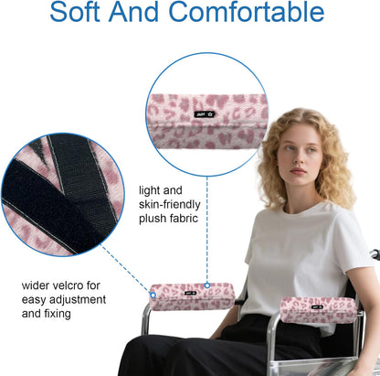 SPRING SEAON Wheelchair Armrest Covers 2 Pack Soft Memory Foam Wheelchair armrest Pads Wicking Washable for Office Transport Chair (Black)