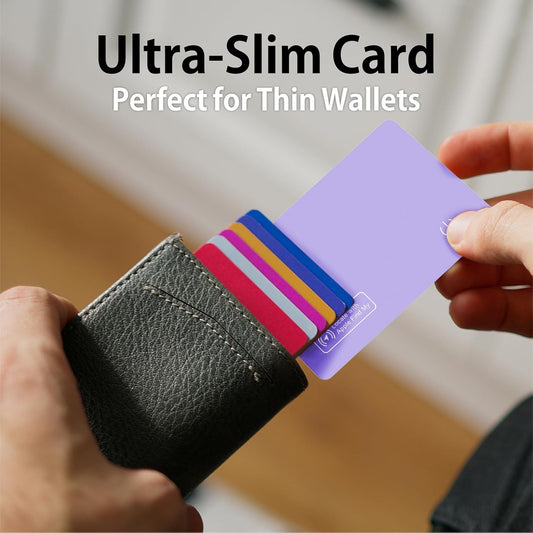 Eelexa Wallet Tracker Card, Rechargeable Thin Finder, Works with Apple Find My (iOS Only), Item Locator for Luggage Tags, Passports, Phone, IP68 Waterproof, 2 Pack