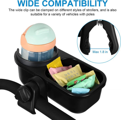 Accmor Stroller Cup Holder, Universal Cup Holder for Uppababy Nuna Doona Strollers, Bottle Drinks Holder for Wheelchair, Walker, Bike, Scooter