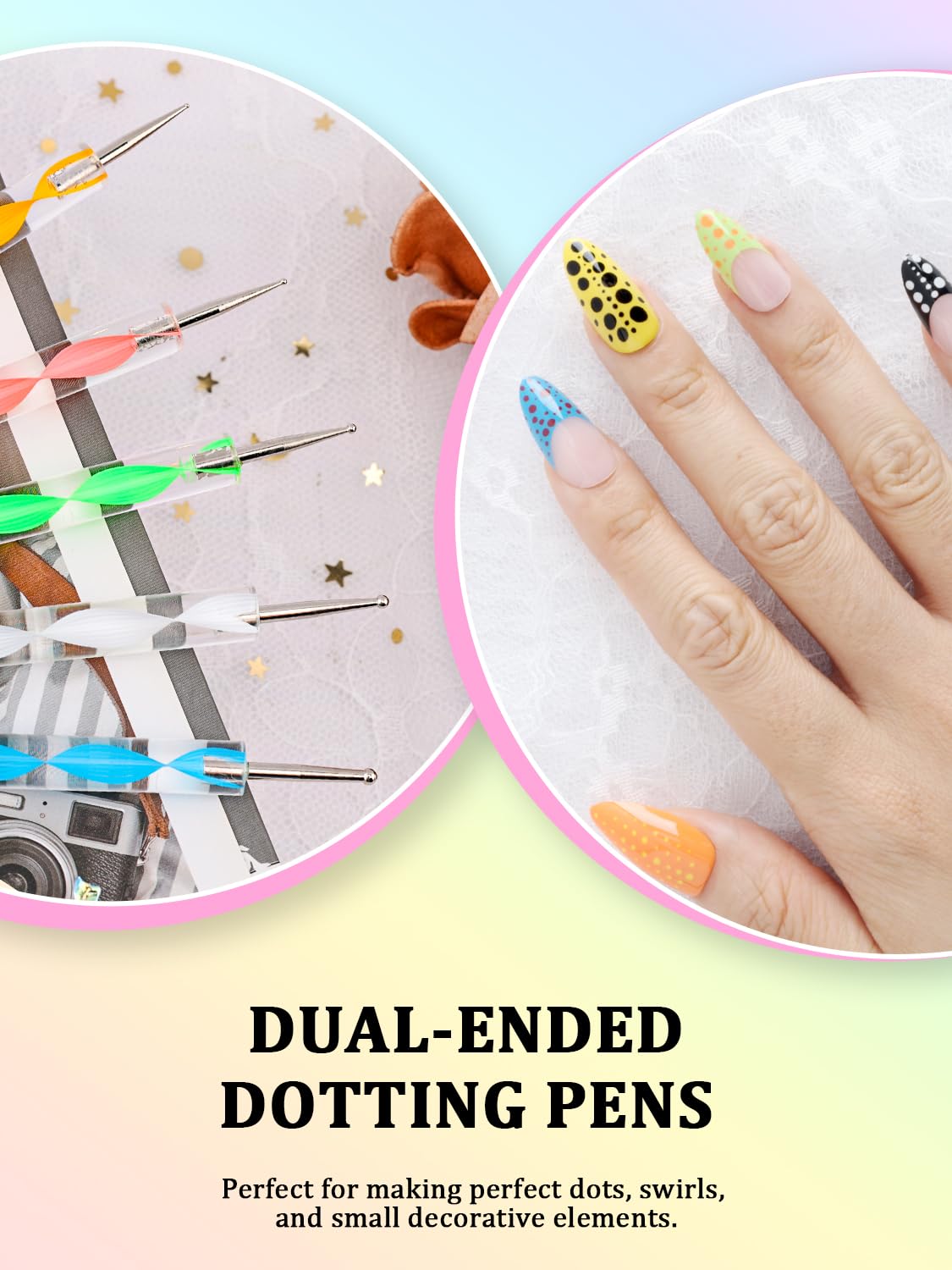 YOOVR Nail Art Tools Set, Nail Stand for Press on Holder for Painting Nails, Nail Art Brushes, Liner Brushes, Nail Dotting Tool, Must Haves Design Tools Supplies Kit for Nail Tech & Beginners (Pink)