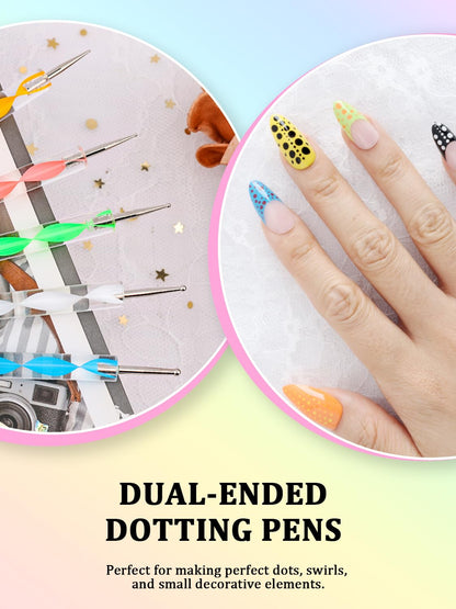 YOOVR Nail Art Tools Set, Nail Stand for Press on Holder for Painting Nails, Nail Art Brushes, Liner Brushes, Nail Dotting Tool, Must Haves Design Tools Supplies Kit for Nail Tech & Beginners (Pink)