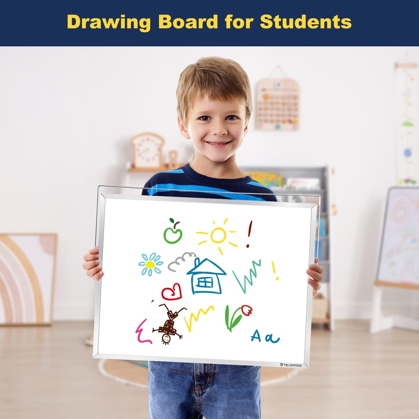 TSJ OFFICE Small White Board - 12 X 16 Inches Small Magnetic Dry Erase Board with Hooks for Wall, Desktop Whiteboard Stand 360 Degrees Revolving Double Sided for Office, Home, School, Silver