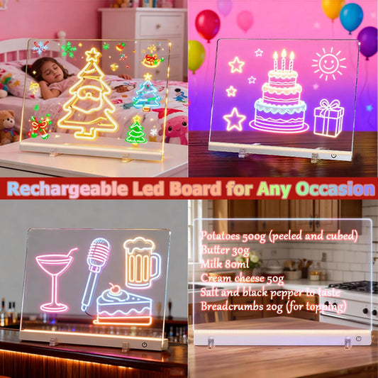 16 Inch LED Drawing Board for Kids - USB C Rechargeable 7 Color Light Up Acrylic Note Pad with Stand, 13.7"x10" Dry Erase Board, 7 Markers & Tracing Book, Gifts for Girls 6-12 Year Old