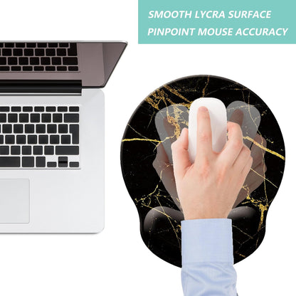 Mouse Pad with Wrist Support, Ergonomic Mouse Pad with Memory Foam Wrist Rest Cushion, Non-Slip Rubber Base Gaming Mice Pad for Home Office Computer Laptop, Flowers Grass