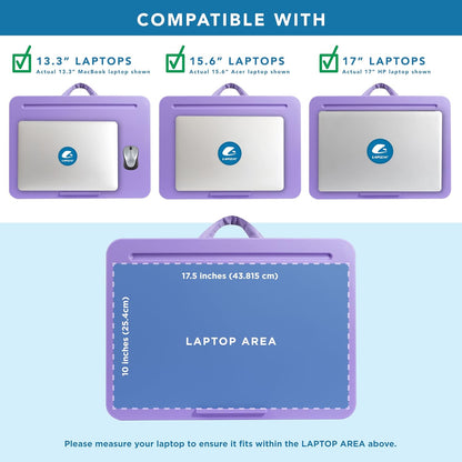 LAPGEAR Compact Lap Desk – Fits Up to 14″ Laptops – Charcoal – Style No. 43105