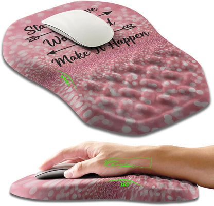 Ergonomic Slope Mouse Pad Wrist Support, Wrist Rest Mousepad for Carpal Tunnel Pain Relief with Massage Bulge and Slow Rebound Memory Foam (12x8 inch, Black)