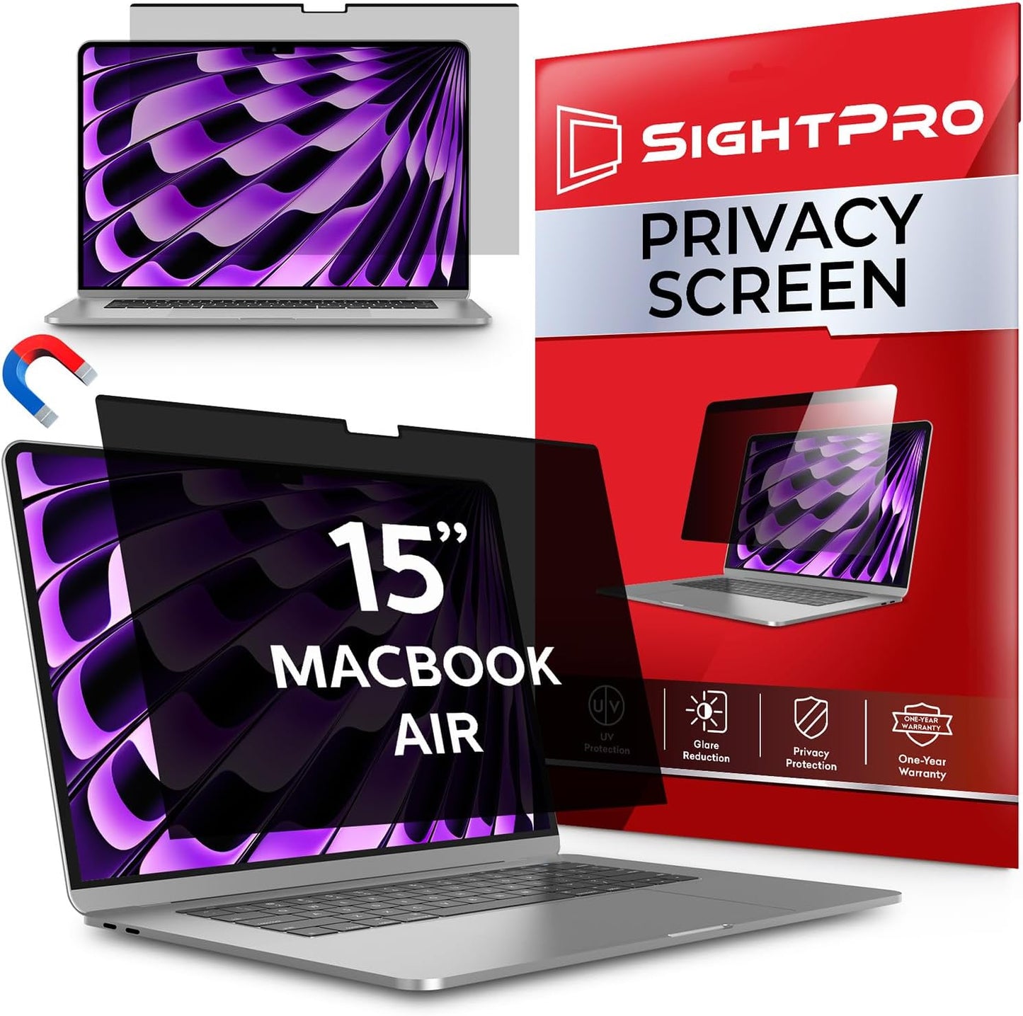 SightPro Magnetic Laptop Privacy Screen 14 Inch 16:9 - Patented Removable Laptop Privacy Filter Shield and Protector