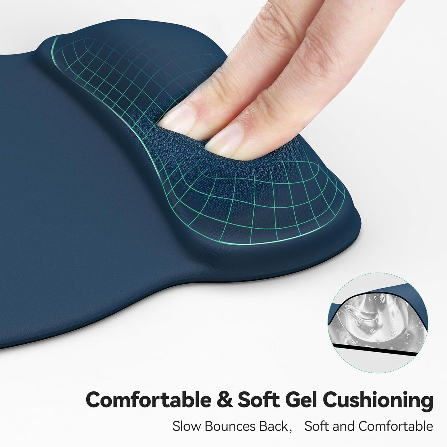 TECKNET Gel Mouse Pad with Wrist Rest, Ergonomic Office Mousepad with Wrist Support - Non-Slip & Smooth Surface Comfortable Desk Accessories Mat for Office, Gaming and Study - Gradient
