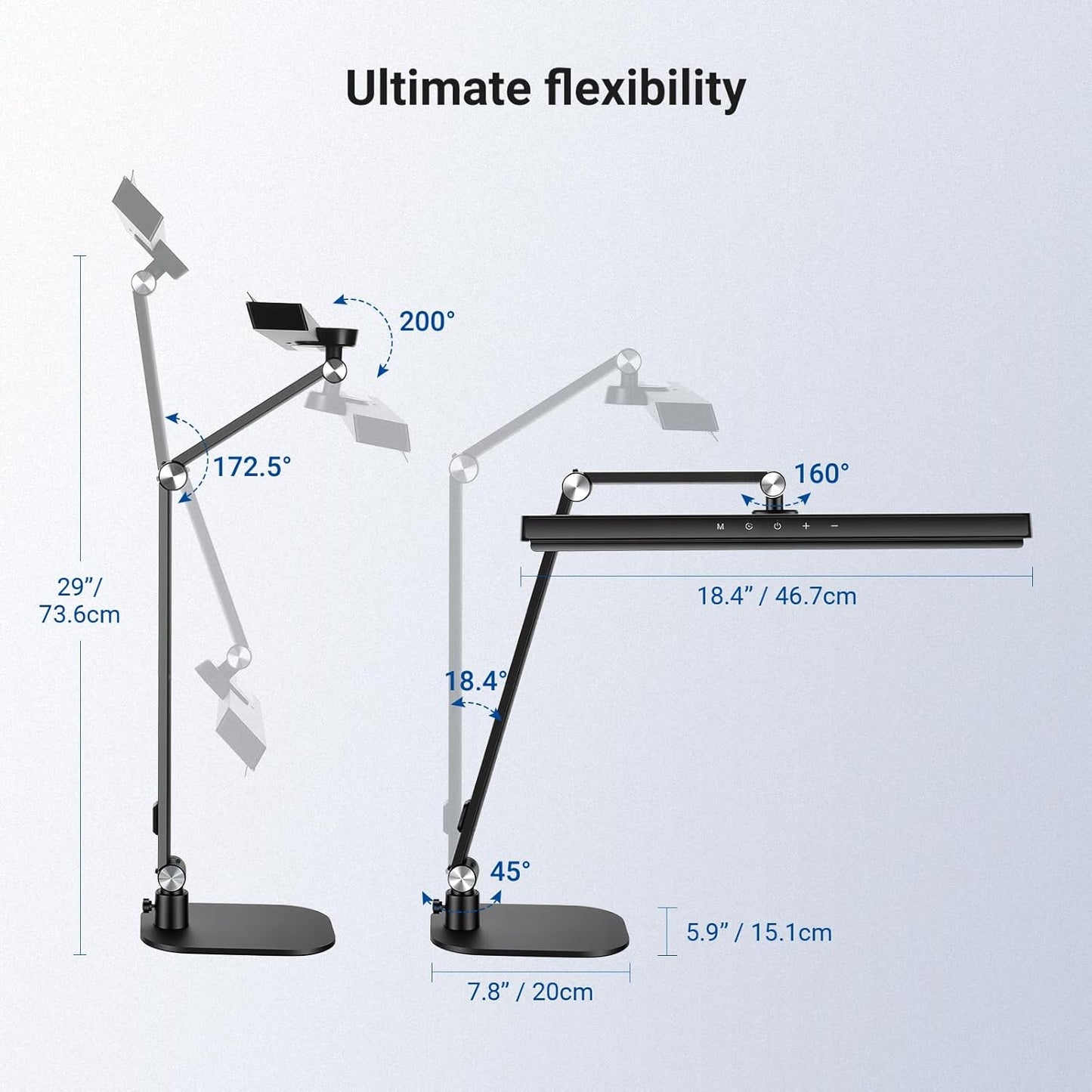 NEEWER Entry Level Version 32" LED Light with Clamp for Desk Home Office Dorm Designer Drafting, 20W Dual Computer Monitor Architect Lamp Bar, Flexible Overhead 2200lux/Remote/5 Modes CRI80+, N21