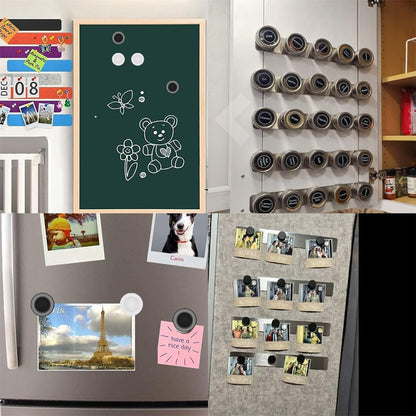 Stainless Iron Magnetic Display Board - Frameless Metal Magnet Boards with 20 Pcs Magnet Memo Strips for Office, Home, School