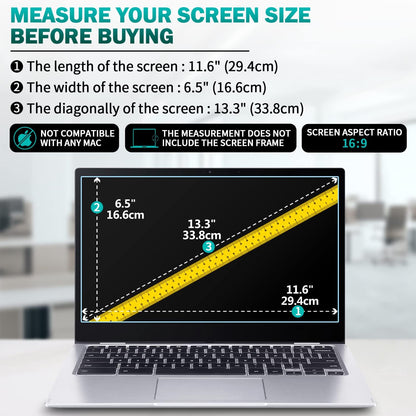 F FORITO 2-Pack 15.6 Inch Anti Blue Light Laptop Screen Protector, Eye Protection Anti Glare Matte Computer Screen Cover for 15.6" Laptop with 16:9 Aspect Ratio, Reduce Eye Strain and Touch Sensitive