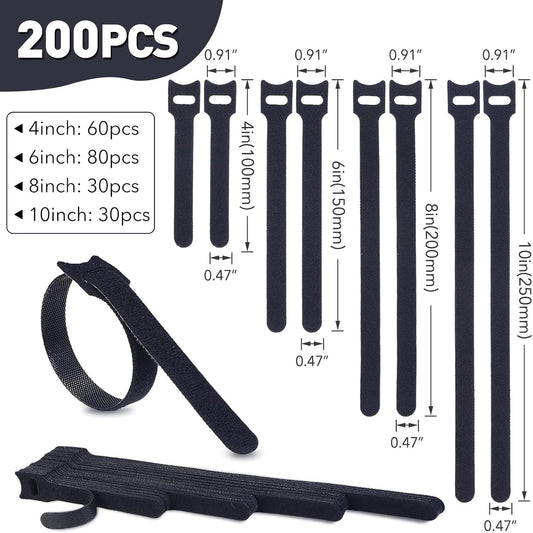 MVYC 120PCS 6 Inch Reusable Cable Ties Wire Ties Cord Organizer Cable Organizer Adjustable Management Black