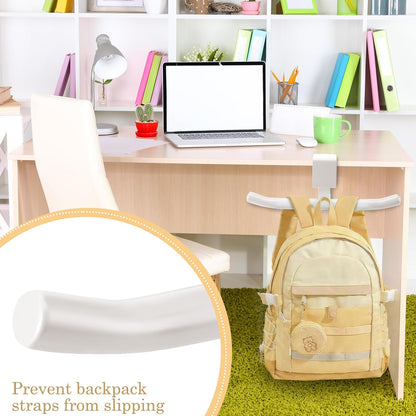 Geelin Bag Hook for Desk Table Heavy-Duty Backpack Hanger Clamp On Purse Holder Adjustable Under Desk Bag Hook for Headphones Handbag Hanger for Classroom Dorm Back to School(Beige)